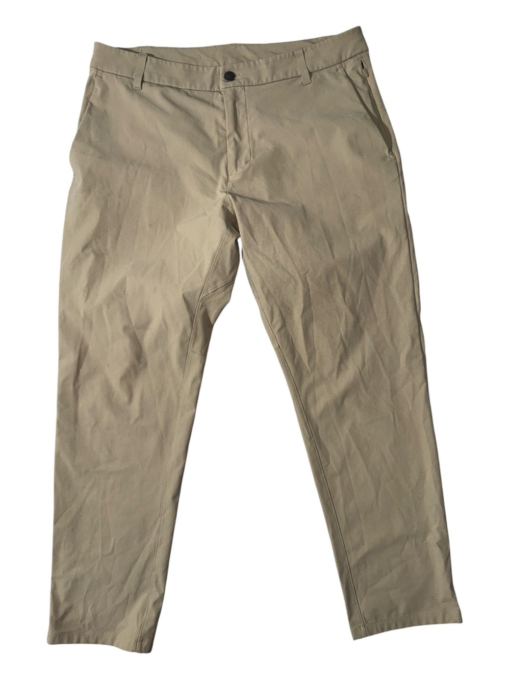 Lululemon mens 34x28 khaki tan commission classic fit performance chino EUC